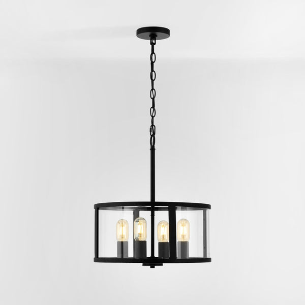 Safavieh RELOM, 4-Light Extendable Pendant - Clear Glass & Bronze Metal Fixture for Modern Dining Rooms & Foyers PND4121A