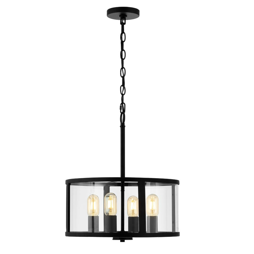 Safavieh RELOM, 4-Light Extendable Pendant - Clear Glass & Bronze Metal Fixture for Modern Dining Rooms & Foyers PND4121A