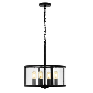 Safavieh RELOM, 4-Light Extendable Pendant - Clear Glass & Bronze Metal Fixture for Modern Dining Rooms & Foyers PND4121A