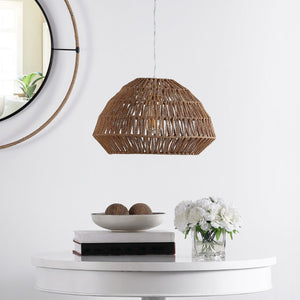 Safavieh NIAMH, 16-Inch Natural Rattan Extendable Pendant Light for Adjustable Ambient Illumination & Style PND4124A