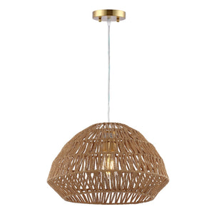 Safavieh NIAMH, 16-Inch Natural Rattan Extendable Pendant Light for Adjustable Ambient Illumination & Style PND4124A