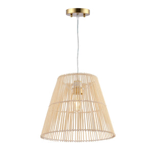 Safavieh SENYA, 14.5" Natural Rattan Extendable Pendant Light for Cozy Ambiance in Modern & Bohemian Spaces PND4127A