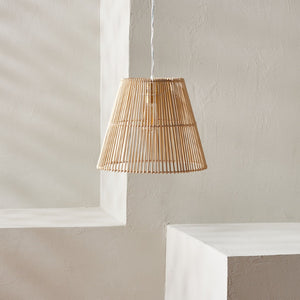 Safavieh SENYA, 14.5" Natural Rattan Extendable Pendant Light for Cozy Ambiance in Modern & Bohemian Spaces PND4127A