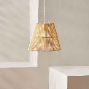 Safavieh SENYA, 14.5" Natural Rattan Extendable Pendant Light for Cozy Ambiance in Modern & Bohemian Spaces PND4127A