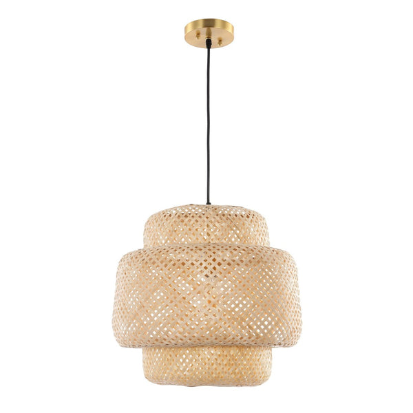 Safavieh KLARA, 16.5" Rattan Pendant Light – Adjustable Height, Natural Warmth for Modern Coastal Décor PND4128A