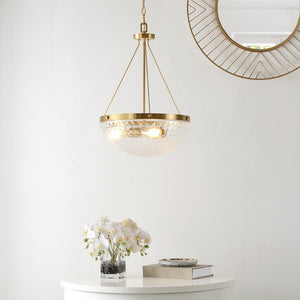 Safavieh THORIN, 3-Light Extendable Pendant Light in Brass & Clear Glass - Perfect for Dining & Living Areas PND4131A