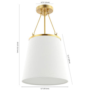 Safavieh VALOR, 12-Inch Gold/White Pendant Light - Stylish Iron, Fabric & Acrylic Design for Modern Spaces PND4133A
