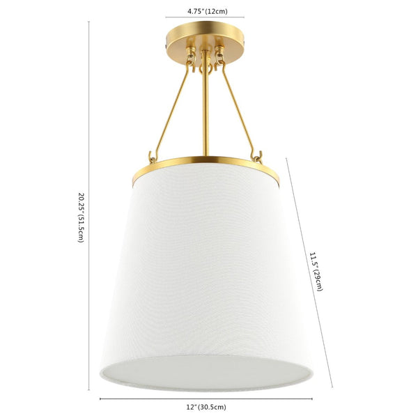Safavieh VALOR, 12-Inch Gold/White Pendant Light - Stylish Iron, Fabric & Acrylic Design for Modern Spaces PND4133A