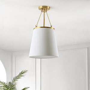 Safavieh VALOR, 12-Inch Gold/White Pendant Light - Stylish Iron, Fabric & Acrylic Design for Modern Spaces PND4133A