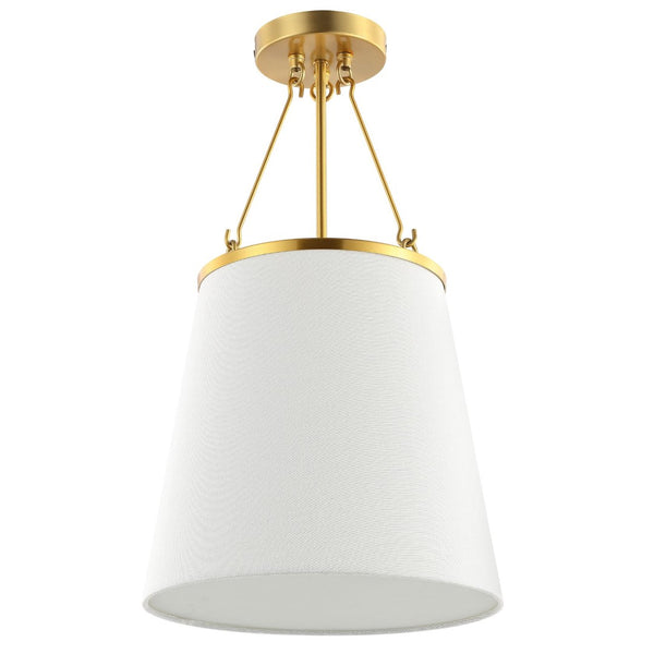 Safavieh VALOR, 12-Inch Gold/White Pendant Light - Stylish Iron, Fabric & Acrylic Design for Modern Spaces PND4133A