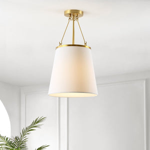 Safavieh VALOR, 12-Inch Gold/White Pendant Light - Stylish Iron, Fabric & Acrylic Design for Modern Spaces PND4133A