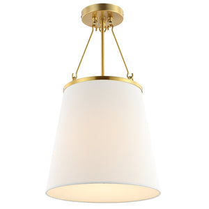 Safavieh VALOR, 12-Inch Gold/White Pendant Light - Stylish Iron, Fabric & Acrylic Design for Modern Spaces PND4133A