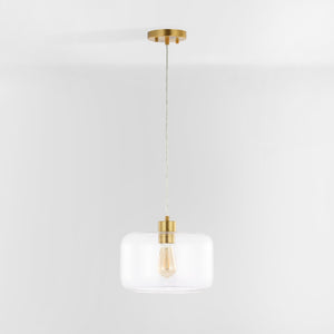 Safavieh WARDEN, 11-Inch Extendable Pendant Light in Gold and Clear Glass for Modern and Classic Spaces PND4134A