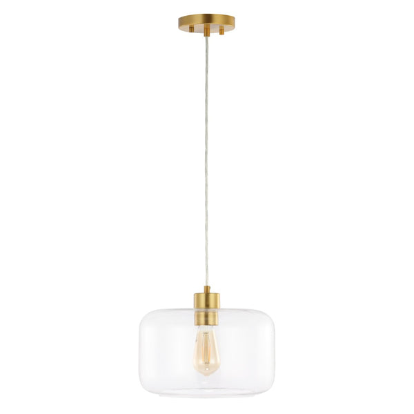 Safavieh WARDEN, 11-Inch Extendable Pendant Light in Gold and Clear Glass for Modern and Classic Spaces PND4134A