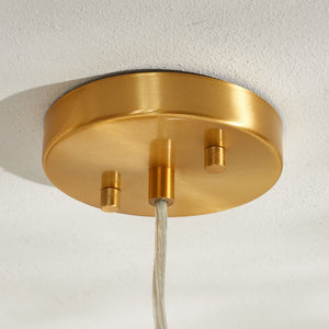 Safavieh WARDEN, 11-Inch Extendable Pendant Light in Gold and Clear Glass for Modern and Classic Spaces PND4134A