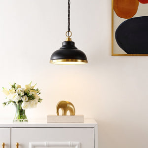 Safavieh BASTION, 11.75 INCH BLACK/BRASS PENDANT LIGHT, EXTENDABLE IRON & TEXTURED GLASS, VERSATILE STYLE PND4137A