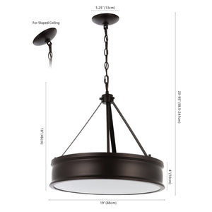 Safavieh CAMLYN, 4-Light Pendant with Adjustable Height, Oil Rubbed Bronze Finish, Ideal for Modern Spaces PND4138A