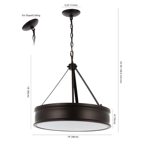 Safavieh CAMLYN, 4-Light Pendant with Adjustable Height, Oil Rubbed Bronze Finish, Ideal for Modern Spaces PND4138A