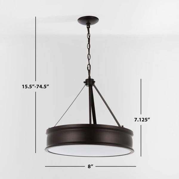 Safavieh CAMLYN, 4-Light Pendant with Adjustable Height, Oil Rubbed Bronze Finish, Ideal for Modern Spaces PND4138A