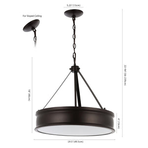 Safavieh CAMLYN, 4-Light Pendant with Adjustable Height, Oil Rubbed Bronze Finish, Ideal for Modern Spaces PND4138A