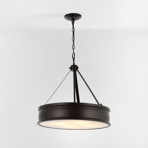 Safavieh CAMLYN, 4-Light Pendant with Adjustable Height, Oil Rubbed Bronze Finish, Ideal for Modern Spaces PND4138A