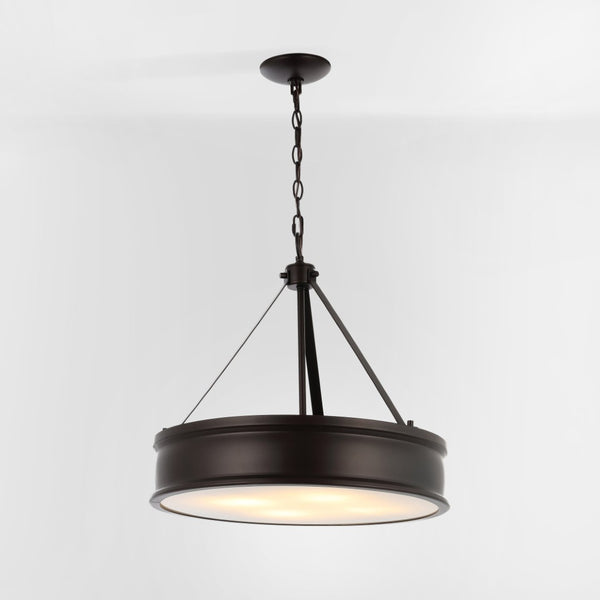 Safavieh CAMLYN, 4-Light Pendant with Adjustable Height, Oil Rubbed Bronze Finish, Ideal for Modern Spaces PND4138A