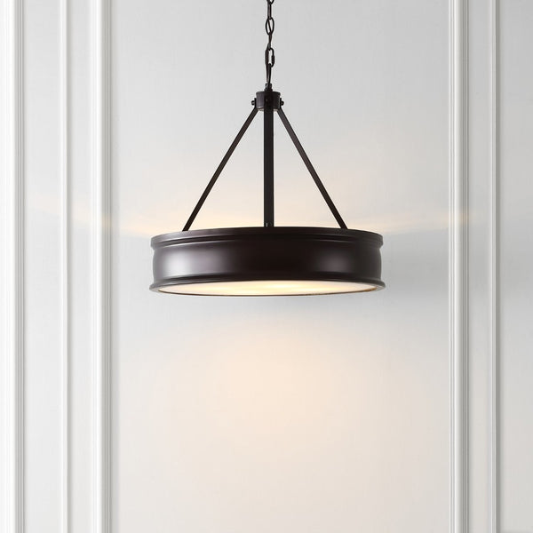 Safavieh CAMLYN, 4-Light Pendant with Adjustable Height, Oil Rubbed Bronze Finish, Ideal for Modern Spaces PND4138A