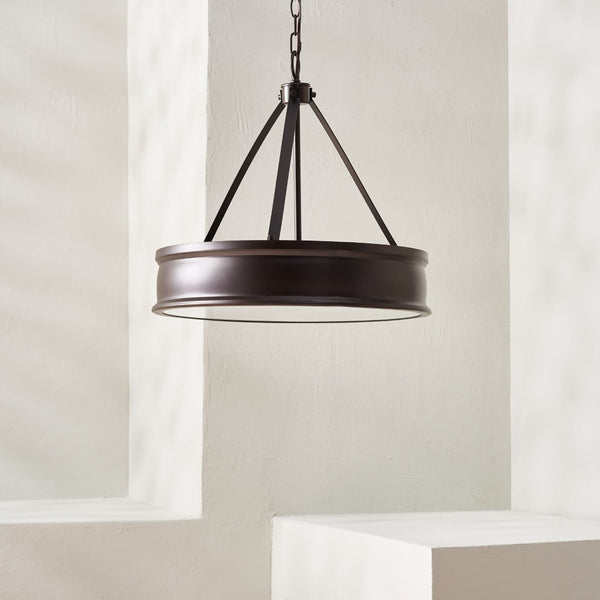 Safavieh CAMLYN, 4-Light Pendant with Adjustable Height, Oil Rubbed Bronze Finish, Ideal for Modern Spaces PND4138A