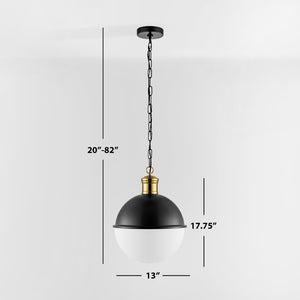 Safavieh DAYLILY, Elegant Extendable Pendant Light Fixture for Modern Interiors - Adjustable Height Design Black / Brass PND4139A