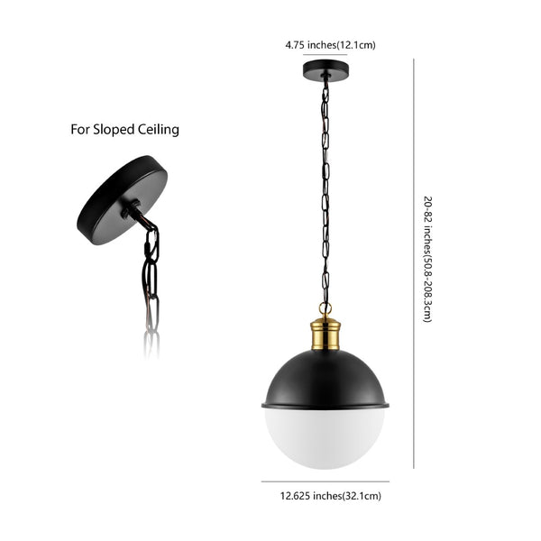 Safavieh DAYLILY, Elegant Extendable Pendant Light Fixture for Modern Interiors - Adjustable Height Design Black / Brass PND4139A