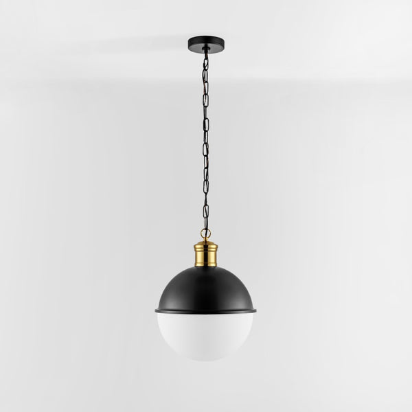 Safavieh DAYLILY, Elegant Extendable Pendant Light Fixture for Modern Interiors - Adjustable Height Design Black / Brass PND4139A