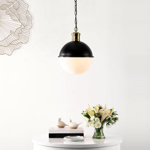 Safavieh DAYLILY, Elegant Extendable Pendant Light Fixture for Modern Interiors - Adjustable Height Design Black / Brass PND4139A