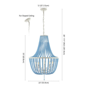Safavieh ELANIE, Modern 5-Light Extendable Pendant for Sophisticated Illumination in Dining and Living Spaces Blue PND4140A
