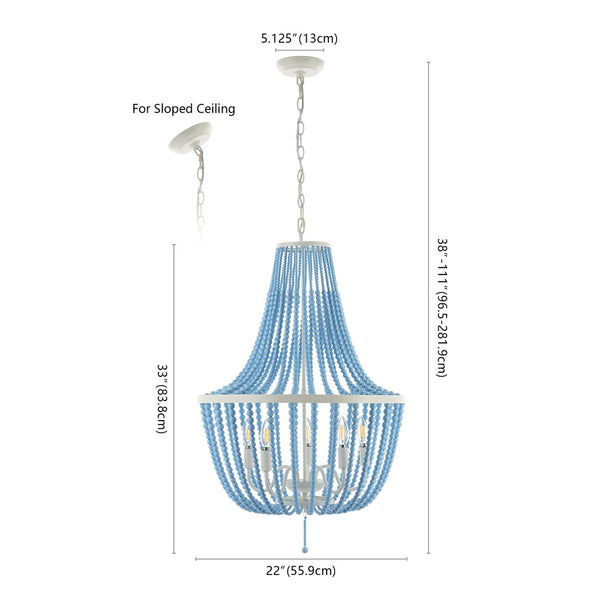 Safavieh ELANIE, Modern 5-Light Extendable Pendant for Sophisticated Illumination in Dining and Living Spaces Blue PND4140A
