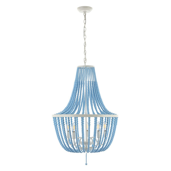 Safavieh ELANIE, Modern 5-Light Extendable Pendant for Sophisticated Illumination in Dining and Living Spaces Blue PND4140A