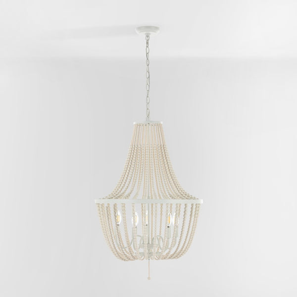 Safavieh ELANIE, Modern 5-Light Extendable Pendant for Sophisticated Illumination in Dining and Living Spaces Cream PND4140B