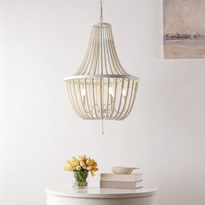 Safavieh ELANIE, Modern 5-Light Extendable Pendant for Sophisticated Illumination in Dining and Living Spaces Cream PND4140B