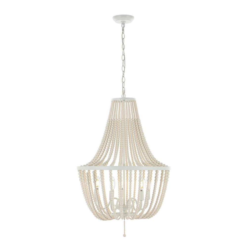 Safavieh ELANIE, Modern 5-Light Extendable Pendant for Sophisticated Illumination in Dining and Living Spaces Cream PND4140B