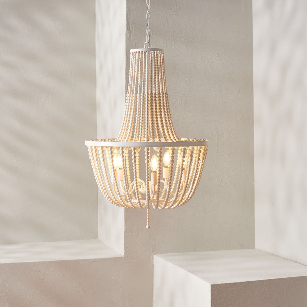 Safavieh ELANIE, Modern 5-Light Extendable Pendant for Sophisticated Illumination in Dining and Living Spaces Cream PND4140B