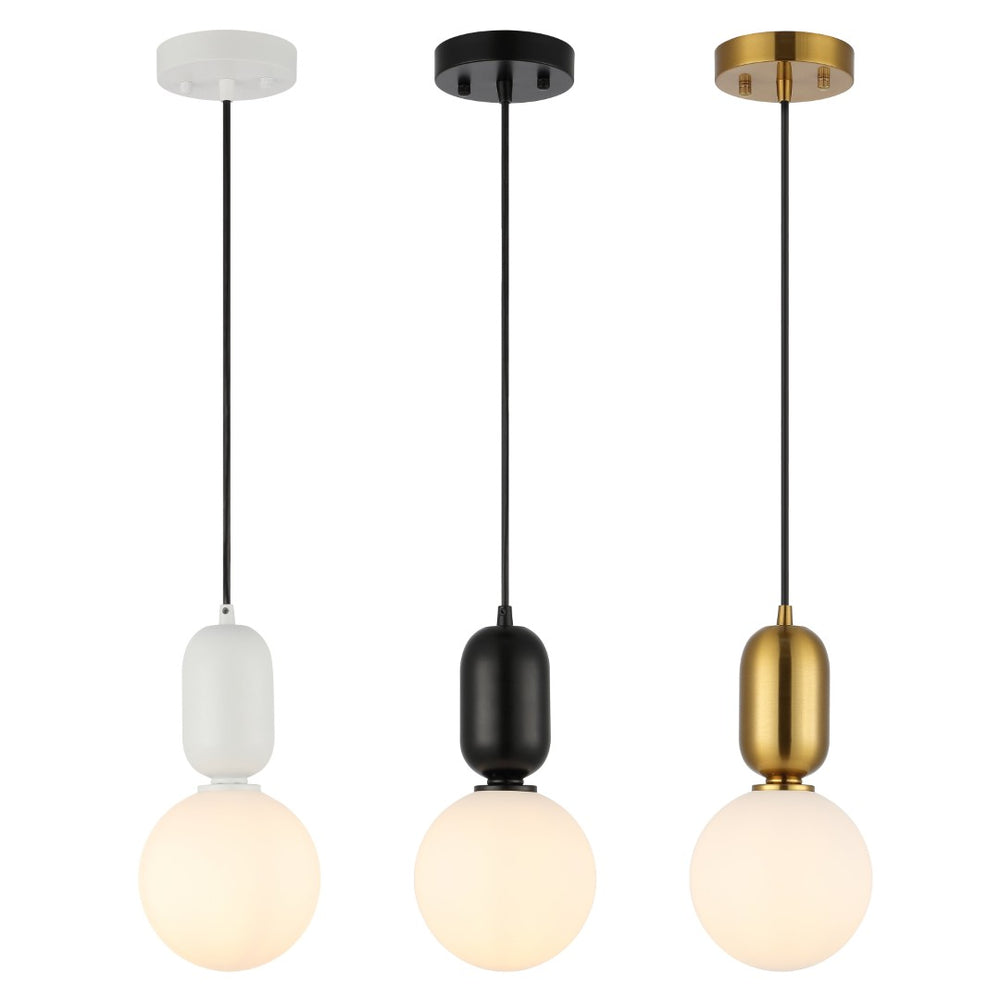 Safavieh AMAGIRI, 6-Inch Pendant Set of 3: Assorted Color Glass & Iron Fixtures for Modern Home Decor PND4141A-SET3