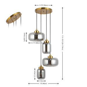 Safavieh EQUINOX, 4-Light Pendant with Smoke Grey & Brass Accents - Stylish Illumination for Modern Spaces PND4142A