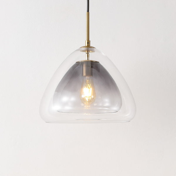Safavieh Eclipse, 14 Inch, Smoke Grey/Brass, Glass/Iron Pendant Smoke Grey / Brass 14 x 14 x 17-76