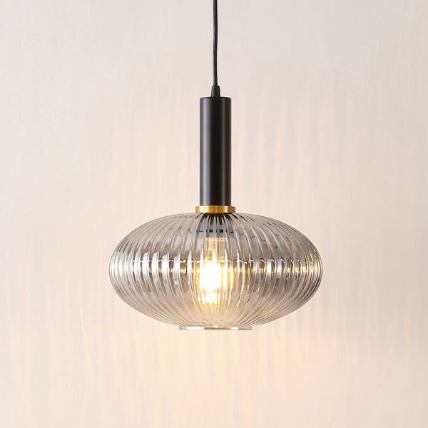 Safavieh ZEON, 12-Inch Smoke Grey Glass & Black Iron Pendant Light for Modern Elegance in Any Space PND4150A