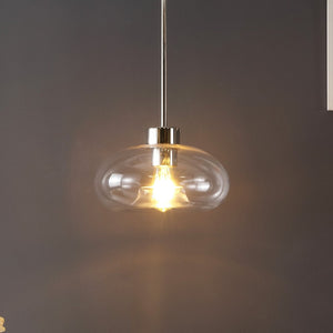 Safavieh WESSLEY, 11-Inch Clear Glass & Nickel Iron Pendant Light – Industrial-Chic Fixture for Modern Spaces PND4152A
