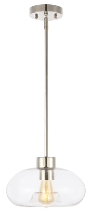 Safavieh WESSLEY, 11-Inch Clear Glass & Nickel Iron Pendant Light – Industrial-Chic Fixture for Modern Spaces PND4152A