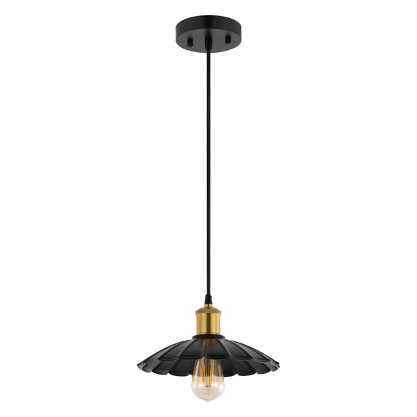 Safavieh NOVAIRE, 10-Inch Modern Black and Brass Iron Pendant Light for Stylish Home Décor and Versatile Use PND4153A