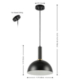 Safavieh Montecito 12 Inch Pendant XII23 Black  PND4154A