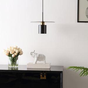 Safavieh MYNOBY, 11.75-Inch Adjustable Black and Brass Iron Pendant Light for Modern Elegance in Any Space PND4155A