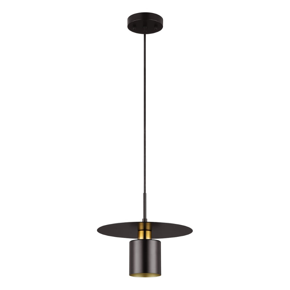 Safavieh MYNOBY, 11.75-Inch Adjustable Black and Brass Iron Pendant Light for Modern Elegance in Any Space PND4155A