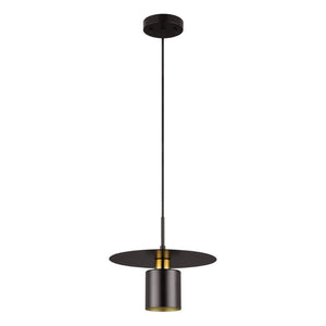 Safavieh MYNOBY, 11.75-Inch Adjustable Black and Brass Iron Pendant Light for Modern Elegance in Any Space PND4155A